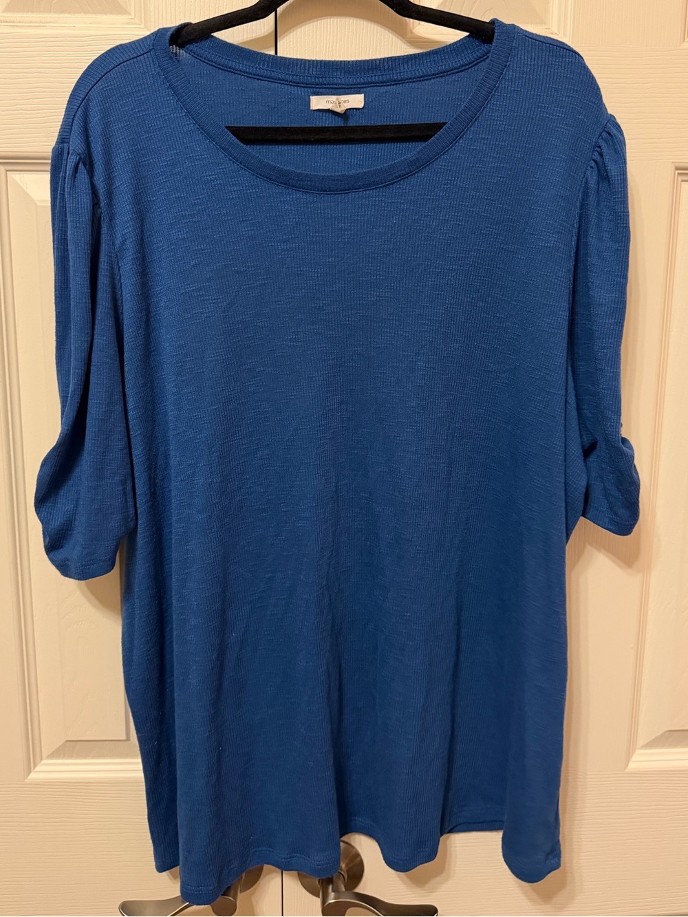 Plus Size Maurices Blue Scoop Neck Short Sleeve Knit Top